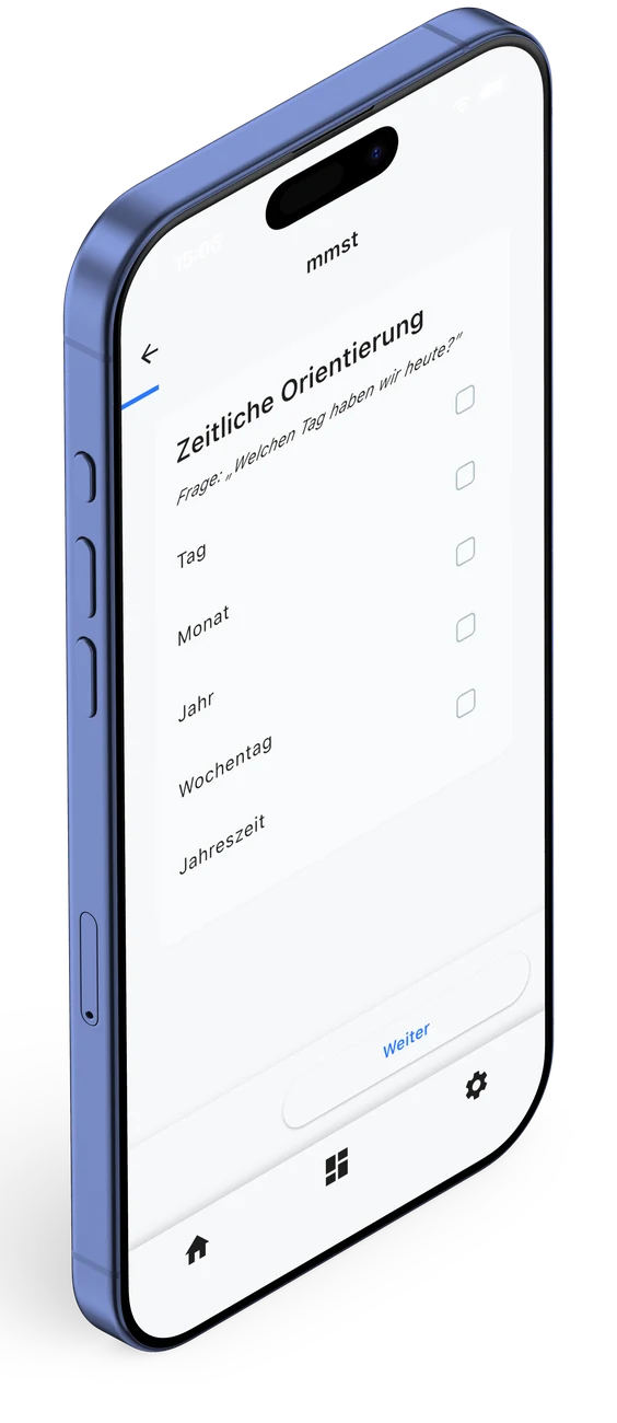 MMST-Testfrage in der MARA Assist App