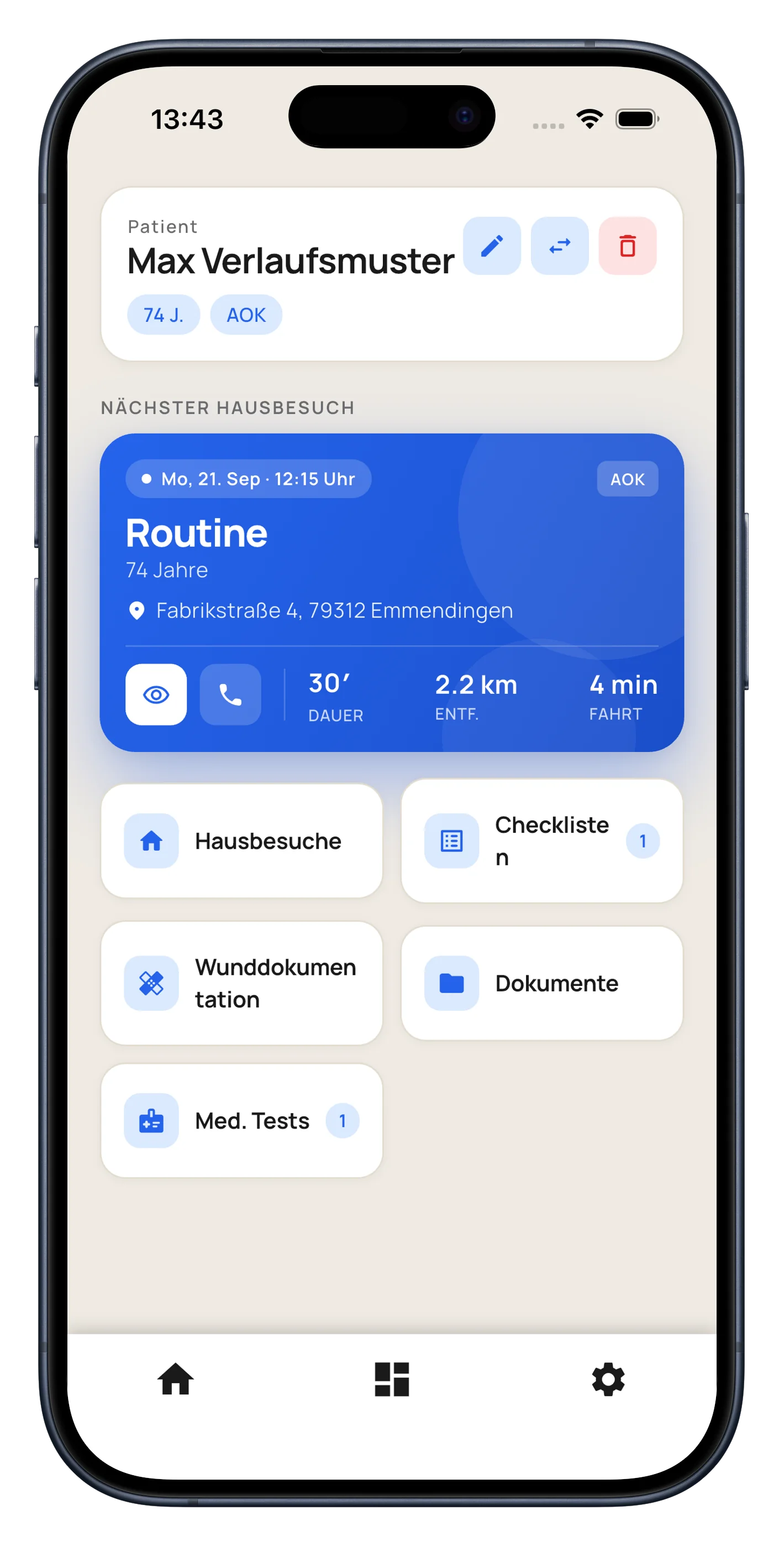 Patientenübersicht in der MARA Assist App
