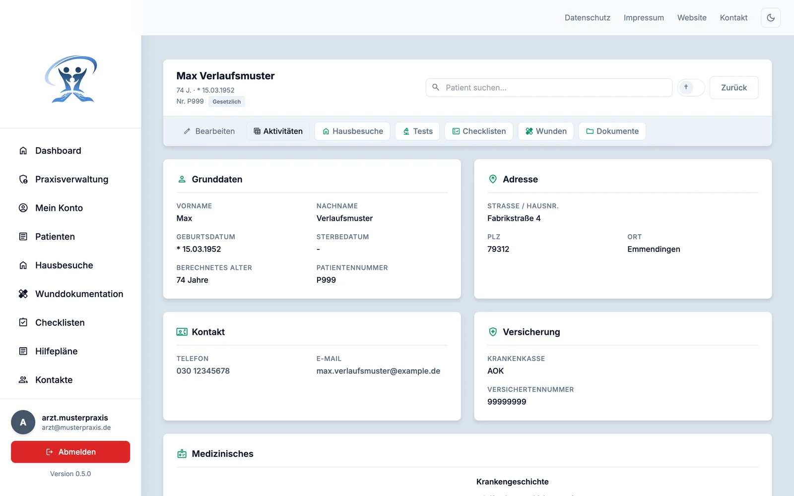 Patientenakte in MARA Assist